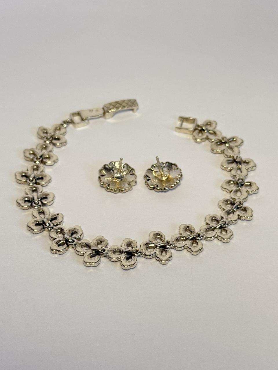 Фото3 Набір: пусети та браслет. Марказити 