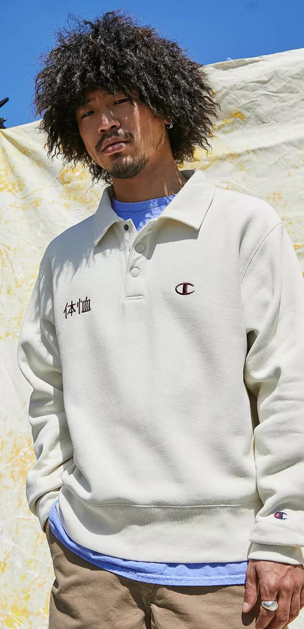 Фото5 Світшот Champion UO Exclusive Reverse Weave Ecru Katakana